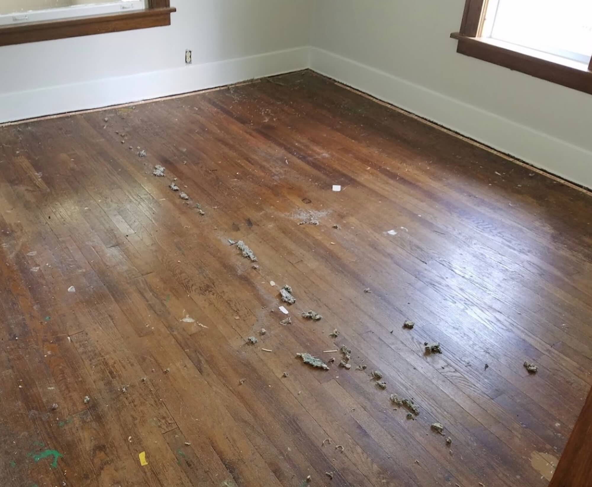 a dusty old wood floor