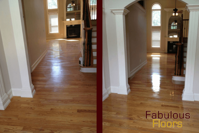 Before and after hardwood floor resurfacing in costa mesa ca