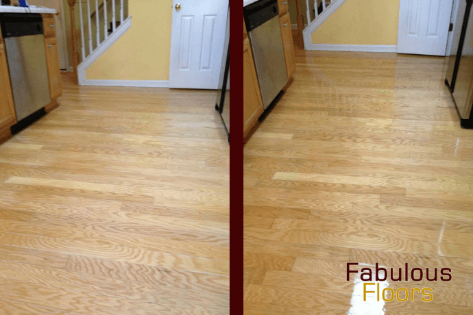 before and after hardwood floor resurfacing in Yorba Linda, CA